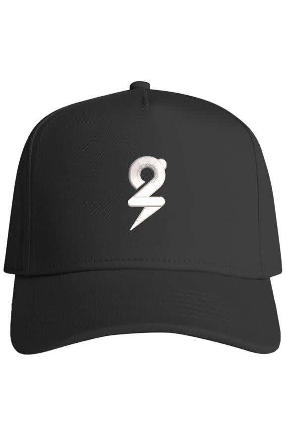 White puff logo on black